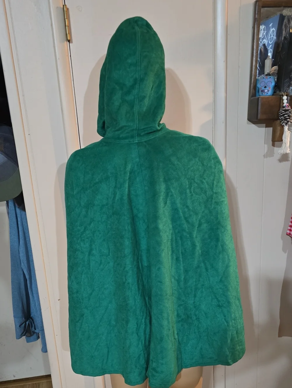 Kids Hooded Green Cloak Jacket